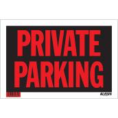 Panneau anglais Private Parking de Klassen, 8 po x 12 po, plastique