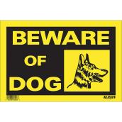 Klassen Beware of Dog Sign - 8-in x 12-in - Plastic