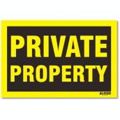 Klassen Private Property Sign - 8-in x 12-in - Plastic