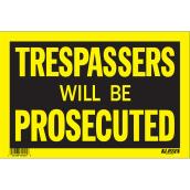 Klassen Trespassers Will Be Prosecuted Sign - 8-in x 12-in - Plastic