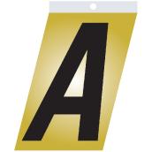 Klassen Self-Adhesive Metal Letter - Italic - A - 1 1/2-in - Black and Gold