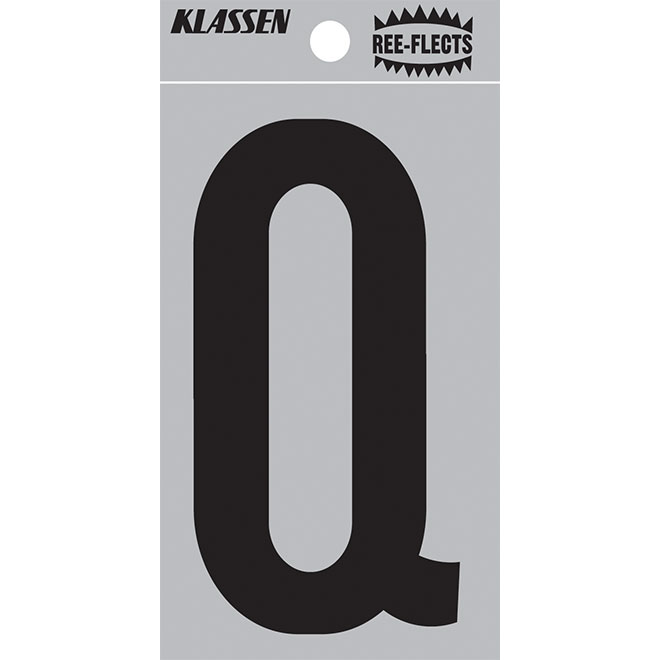 Klassen Reflective Letter - Q - 3-in - Black