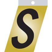 Klassen Self-Adhesive Metal Letter - Italic - S - 1 1/2-in - Black and Gold