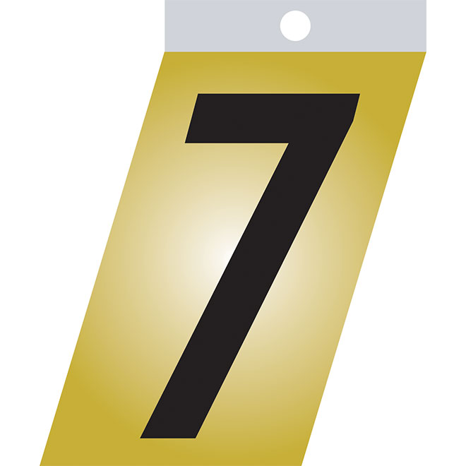 Klassen Self-Adhesive Metal Number - Italic - No. 7 - 1 1/2-in - Black and Gold