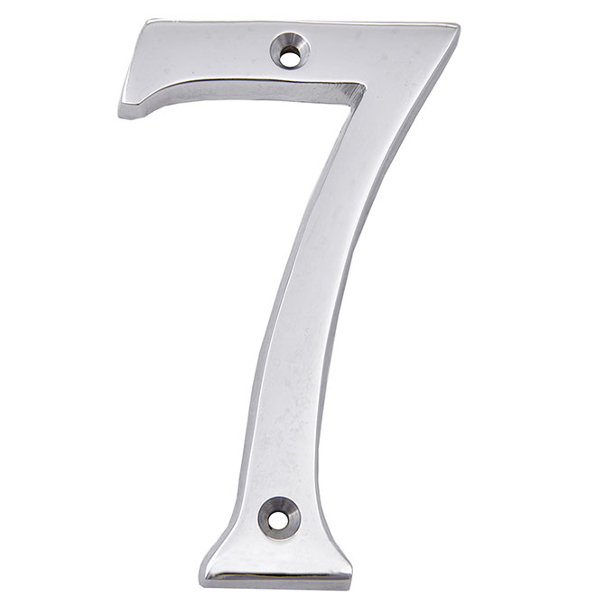 Klassen Nail-On Metal Number - No. 7 - 4-in - Polished Chrome