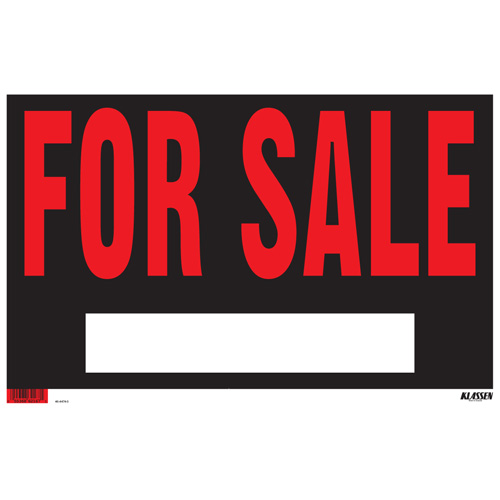 Klassen For Sale Sign - 12-in x 19-in - Plastic