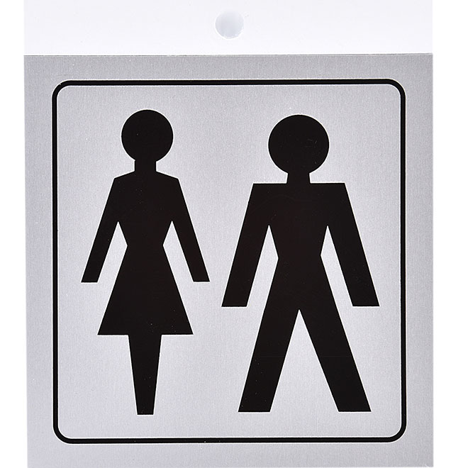 Klassen Restrooms Sign -3 1/2-in x 3 1/2-in - Aluminum