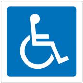 Klassen Wheelchair Sign - Plastic - 3 1/2-in x 3 1/2-in