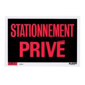 Klassen French Stationnement privé Sign - 8-in x 12-in - Plastic - Black/Red