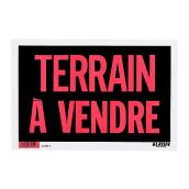 Panneau Terrain à vendre par Klassen, 8 po x 12 po, plastique, noir/rouge