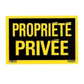 Panneau Propriété privée par Klassen, 8 po x 12 po, plastique, noir/jaune