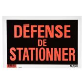 Klassen French Défense de stationner Sign - 8-in x 12-in - Plastic