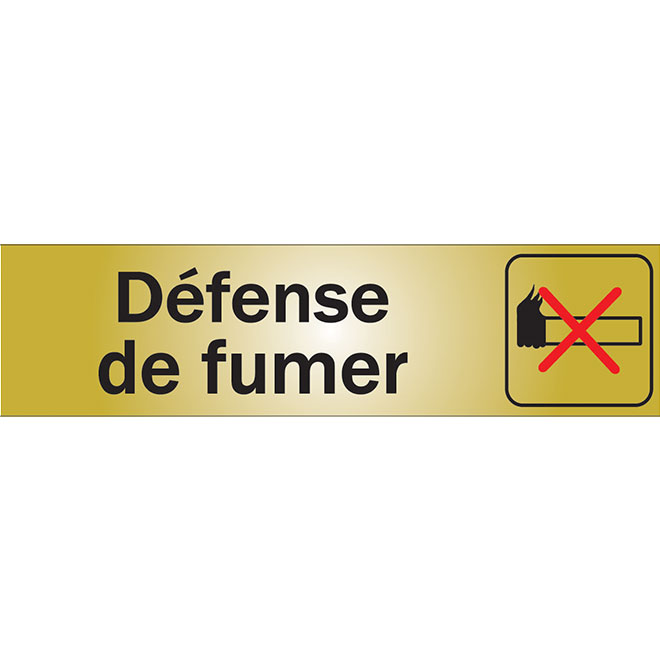 Panneau autocollant Défense de fumer de Klassen, 2 po x 8 po, aluminium