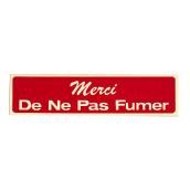 Klassen Self-Adhesive French Sign - Merci de ne pas fumer - 2-in x 8-in - Aluminum