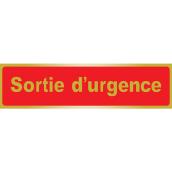 Klassen French Sortie d'urgence Sign - Rigid Metal - 8-in x 2-in - Red and Yellow