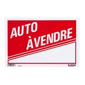 Klassen French Auto à vendre Sign - Plastic - 8-in x 12-in - Red and White