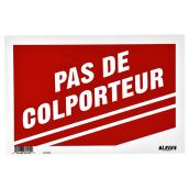 Panneau Pas de colporteur de Klassen, plastique, 8 po x 12 po, rouge et blanc