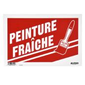 Panneau Peinture fraîche de Klassen, plastique, 8 po x 12 po, rouge et blanc