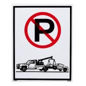 Klassen No Parking/Tow Away Symbol Sign - 19-in x 24-in - Plastic - White