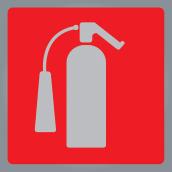 Klassen Universal Fire Extinguisher Sign - Reflective Finish - 5 1/2-in x 5 1/2-in - Aluminum - Red