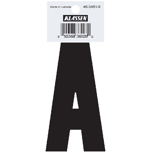 Klassen Self-Adhesive Letter A - 3-in - Vinyl - Black 1030515 | RONA