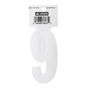 Klassen Brand Self-Adhesive Number 9 - Reflective - 3-in - White - Vinyl