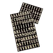 Klassen Brand Self-Adhesive Numbers and Letters - Reflective - 1-in - Black and Gold - Vinyl - 117-Pack