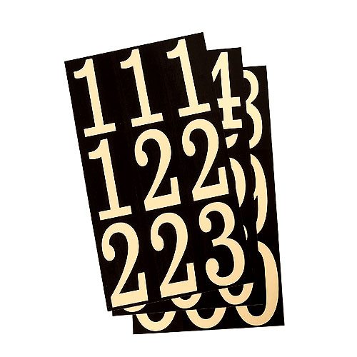 Klassen Brand Self-Adhesive Numbers - Reflective - 3-in - Black and Gold - Vinyl - 27-Pack