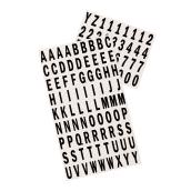 Klassen Brand Self-Adhesive Numbers and Letters - Reflective - 1-in - Black and White - Vinyl - 117-Pack