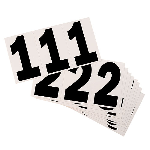 Klassen Brand Self-Adhesive Numbers - Reflective - 5 1/4-in - Black and White - Vinyl - 30-Pack