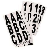 Klassen Brand Self-Adhesive Numbers and Letters - Reflective - 3-in - Black and White - Vinyl - 81-Pack