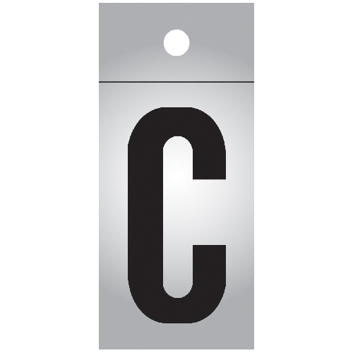 Klassen Brand Self-Adhesive C Letter - Reflective - 1-in - Black and Silver - Vinyl