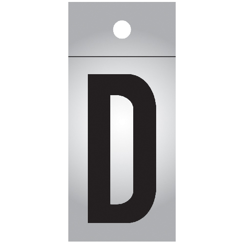 Klassen Brand Self-Adhesive D Letter - Reflective - 1-in - Black and Silver - Vinyl