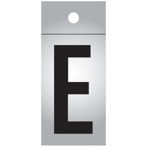 Klassen Brand Self-Adhesive E Letter - Reflective - 1-in - Black and Silver - Vinyl