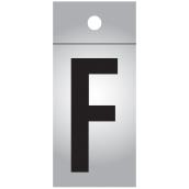 Klassen Brand Self-Adhesive F Letter - Reflective - 1-in - Black and Silver - Vinyl