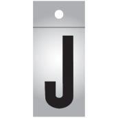 Klassen Brand Self-Adhesive J Letter - Reflective - 1-in - Black and Silver - Vinyl