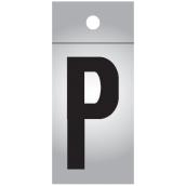 Klassen Brand Self-Adhesive P Letter - Reflective - 1-in - Black and Silver - Vinyl