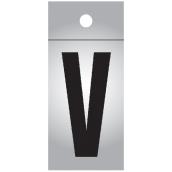 Klassen Ree-Flects Reflective Letter V - 1-in - Vinyl - Black and Silver