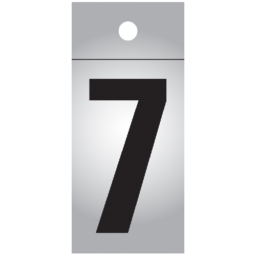 Klassen Ree-Flects Reflective Number 7 - 1-in - Vinyl - Black and Silver