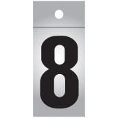 Klassen Ree-Flects Reflective Number 8 - 1-in - Vinyl - Black and Silver