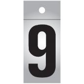 Klassen Ree-Flects Reflective Number 9 - 1-in - Vinyl - Black and Silver