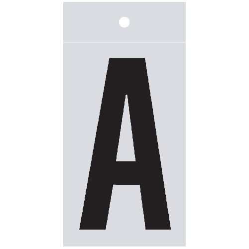 Klassen Ree-Flects Reflective Letter A - 1-in - Vinyl - Black and Silver