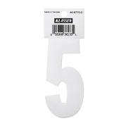 Klassen Self-Adhesive and Reflective Number 5 - 3-in - Vinyl - White