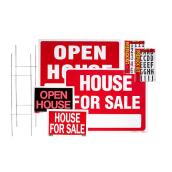 Klassen 8 Sign Kit - Open House - House For Sale - 2 Lawn Holders - Various Sizes - White and Red