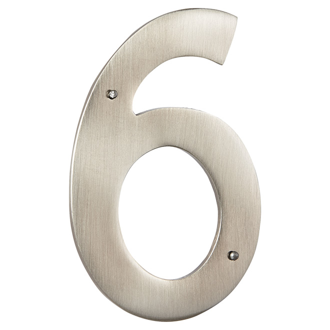 Klassen Modern Number 6 - 3 1/2-in - Metal - Antique Nickel