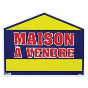 Panneau Maison à vendre de Klassen en forme de maison, plastique, 19 po x 24 po, rouge, bleu et jaune