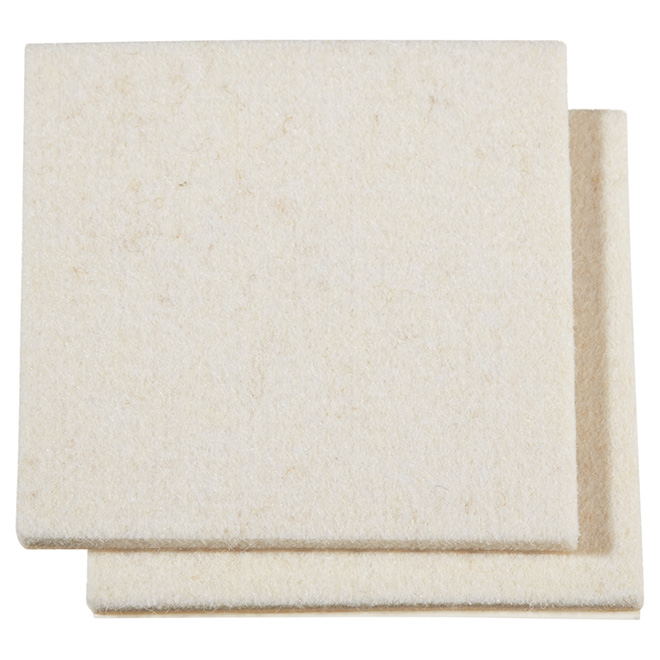 Flexi-Felt Wool Pads - Self-Adhesive - Beige - 2 Per Pack - 3-in W