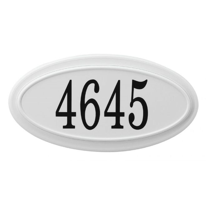 PRO-DF Classic Oval 4-in Address Plate in White Plastic