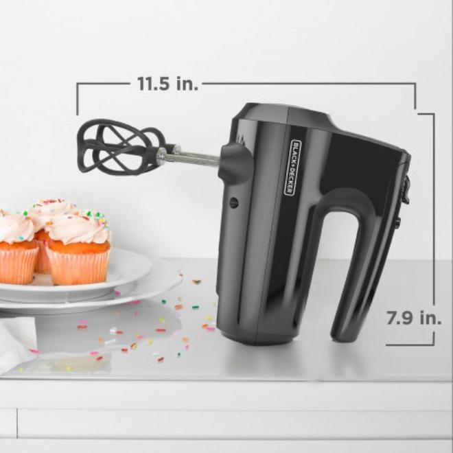 BLACK+DECKER Black Plastic 5-Speed Hand Mixer