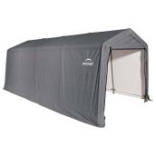 Shelterlogic Car Shelter - 10-ft H x 20-ft L x 8-ft W - Grey - Polyethylene Fabric Cover - Carbon Steel Frame